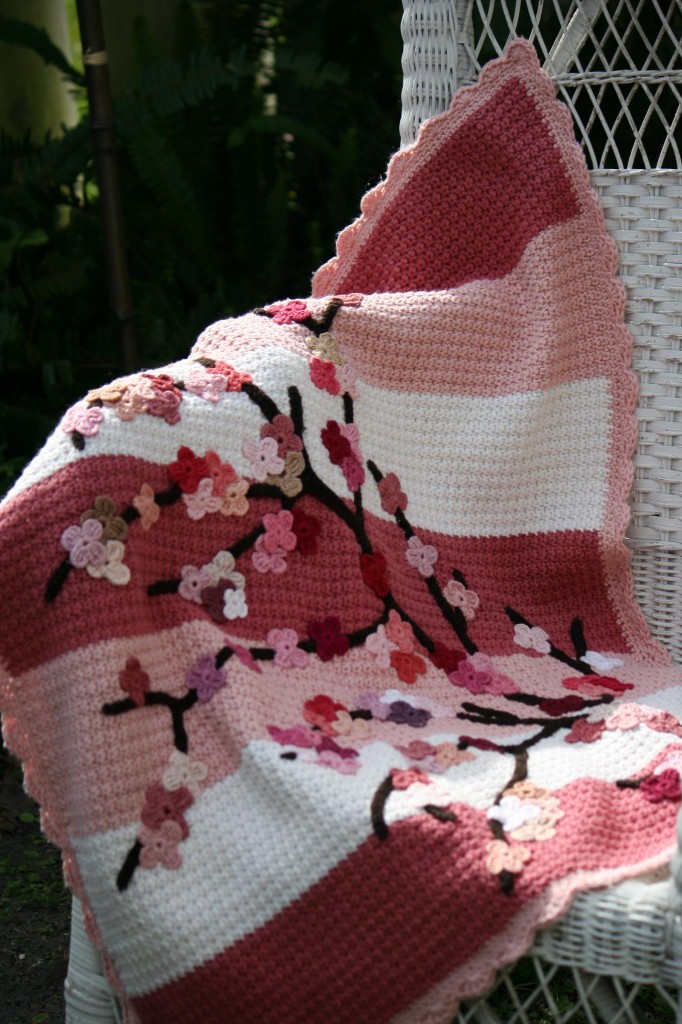 Crochet Cherry Blossom Baby Blanket Tutorial