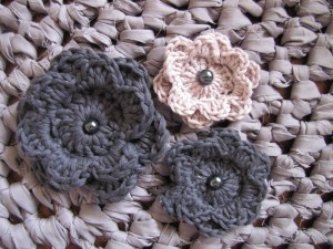 Crochet Flower Fabric Rug